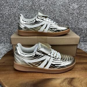 Steve Madden Women's Madrid Sneakers Size 6 Shiny Metallic Gold Shoes